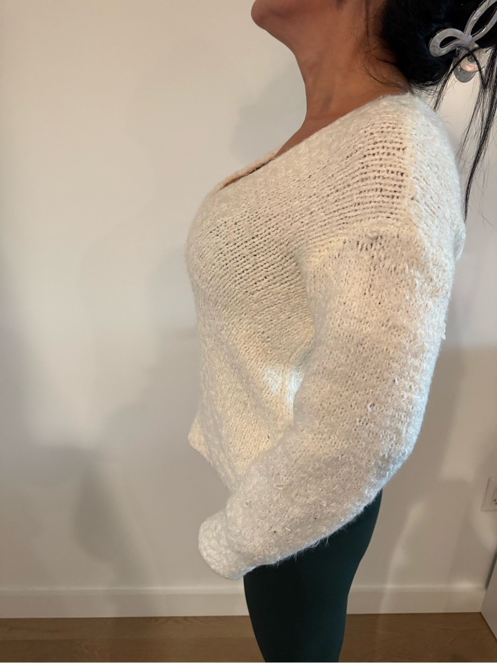 bp Cream V-Neck Textured Knit Sweater - Picture 2 of 3